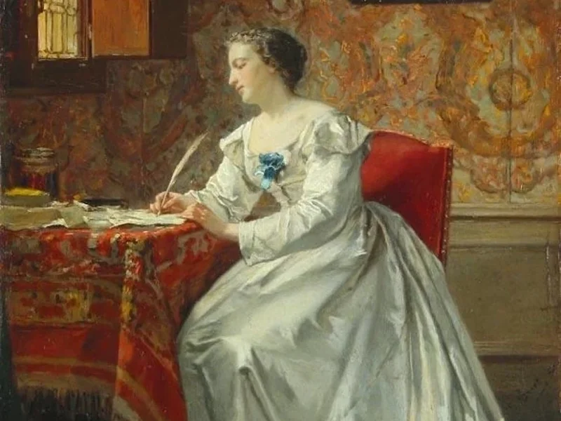 1822-Victor Chavet - Dama che scrive una lettera